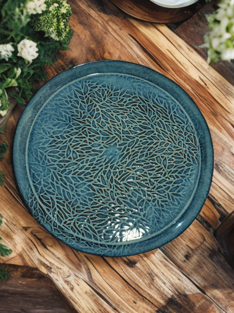 Frosted Denim Serving Platter