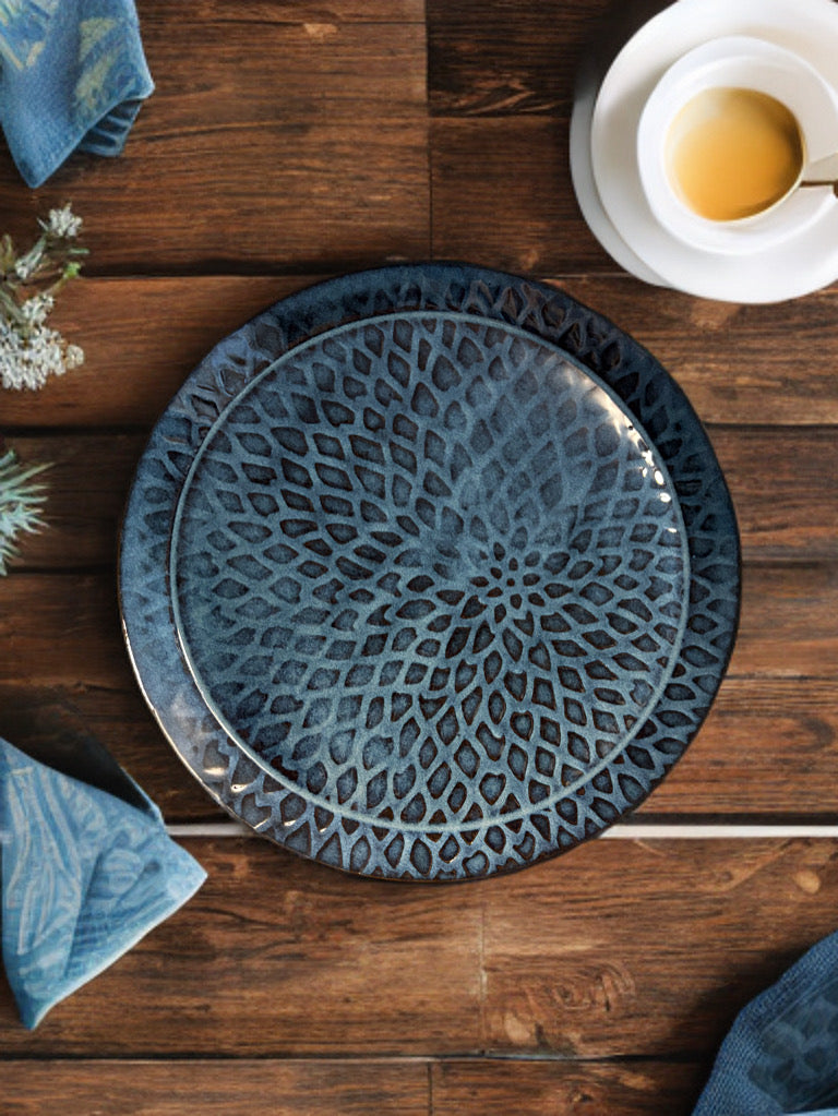Frosted Denim Dinner Plate