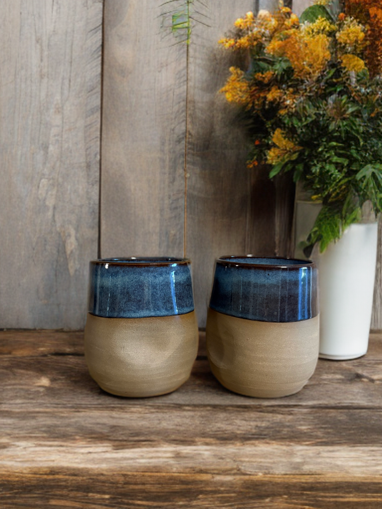 Frosted Denim Stemless Goblet